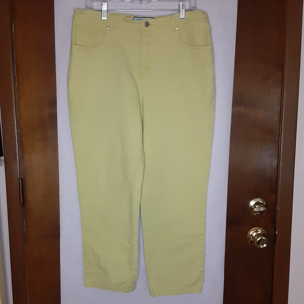 Charter Club High Rise 5 Pocket Jeans, Chartreuse, Size 12